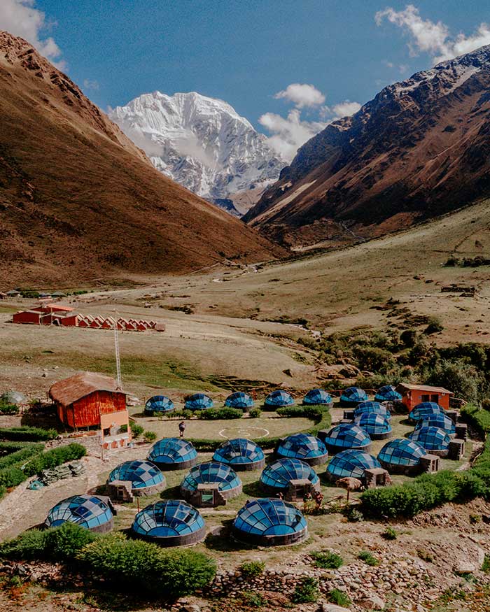 Domes in Soraypampa with a landscape panorama.
