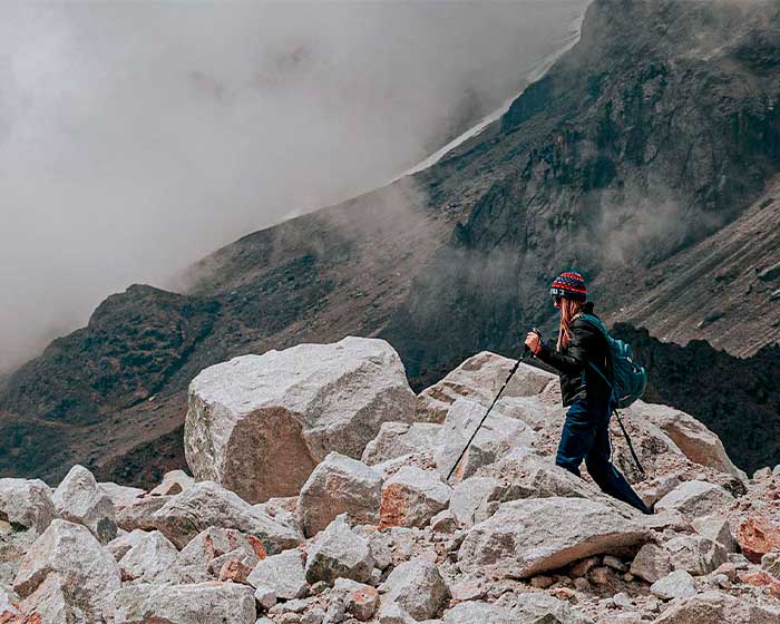 Exploring the Salkantay Pass in the distant Cusco Mountains during the Humantay Lake and Salkantay Expedition